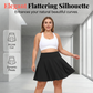 Women's High Waisted Plus Size Tennis Skirt with Pockets