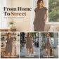 ☀️ Lightweight Solid Color Crew Neck Dress —Soft & Comfortable for All-Day Wear