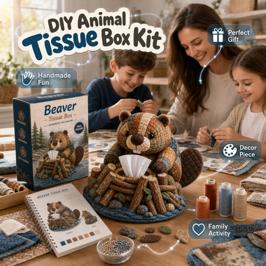 🧵🐨 DIY animal tissue holder kit – cute, creative, perfect for home decor!
