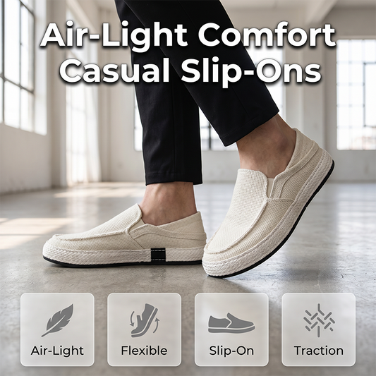 Men's Casual Linen Shoes Lightweight Summer Slip-on Lazy Loafers