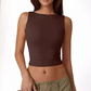 Women Backless Slim Fit Tank Top Summer Sleeveless Crop Vest