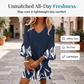 Women V Neck 3/4 Sleeve Floral Print Mini Dress Casual A-Line Tunic Dress
