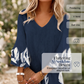Women V Neck 3/4 Sleeve Floral Print Mini Dress Casual A-Line Tunic Dress