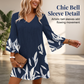 Women V Neck 3/4 Sleeve Floral Print Mini Dress Casual A-Line Tunic Dress