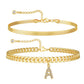 Initial Letter Design Anklet Set for Women