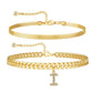 Initial Letter Design Anklet Set for Women
