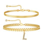 Initial Letter Design Anklet Set for Women