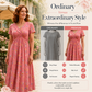 😍 2026 NEW SALE – 50% OFF 🌸 Women's V-Neck Floral Print Dress with Twist Waist – Elegant & Flattering Summer Dress ✨