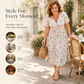 😍 2026 NEW SALE – 50% OFF 🌸 Women's V-Neck Floral Print Dress with Twist Waist – Elegant & Flattering Summer Dress ✨