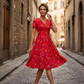 😍 2026 NEW SALE – 50% OFF 🌸 Women's V-Neck Floral Print Dress with Twist Waist – Elegant & Flattering Summer Dress ✨