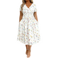 😍 2026 NEW SALE – 50% OFF 🌸 Women's V-Neck Floral Print Dress with Twist Waist – Elegant & Flattering Summer Dress ✨
