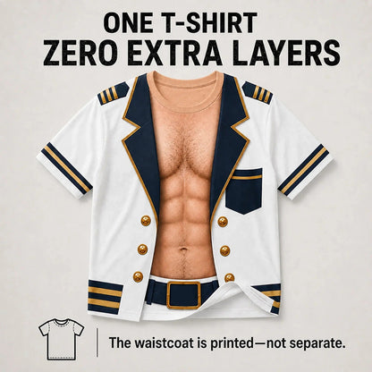 🔥🎁 New Arrival – 50% OFF ⚓ Men's Navy Muscle Print T-Shirt – Bold Military Style & Fun Casual Wear 💪