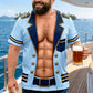 🔥🎁 New Arrival – 50% OFF ⚓ Men's Navy Muscle Print T-Shirt – Bold Military Style & Fun Casual Wear 💪