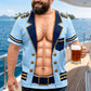 🔥🎁 New Arrival – 50% OFF ⚓ Men's Navy Muscle Print T-Shirt – Bold Military Style & Fun Casual Wear 💪