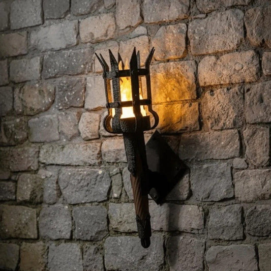 🏰 Medieval Torch Wall Sconce 🔥 Vintage Flame Effect Wall Lamp – Warm Ambient Lighting ✨