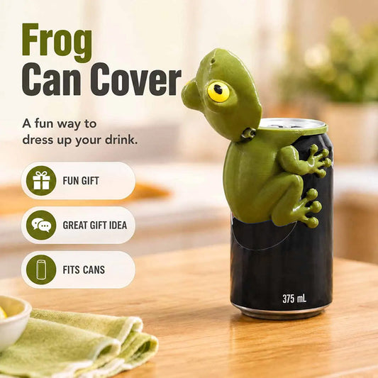 🐸 Cute Frog Can Topper ✨ Fun Drink Cover & Reusable Can Lid – Keep Your Drinks Fresh & Protected