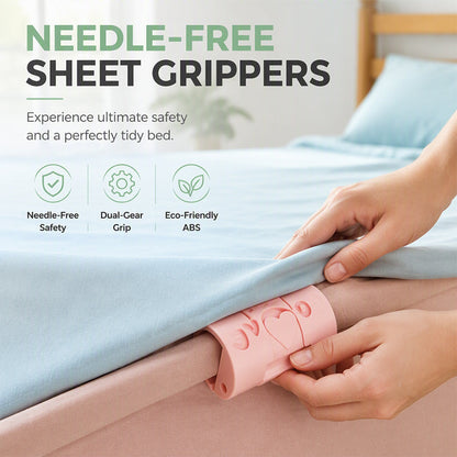 🛏️✨ No-Needle Bedsheet Clips — Keeps Sheets Tight & Wrinkle-Free 💪