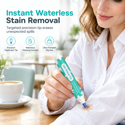 🖌️LAST DAY SALE 60% OFF !!📢Portable Waterless Stain Remover Pen for Clothes 15g Instant Oil Stain Cleaning Stick for White Clothing