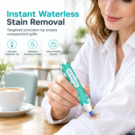 🖌️LAST DAY SALE 60% OFF !!📢Portable Waterless Stain Remover Pen for Clothes 15g Instant Oil Stain Cleaning Stick for White Clothing