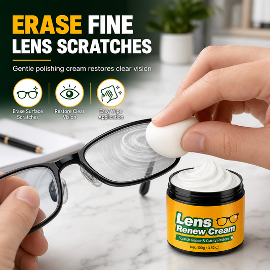 Lens Scratch Repair Cream and Polish with Sponge for Eyeglasses Goggles Face Shields and Helmet Visors
